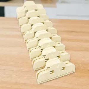 주방 밀봉 집게 클립 과자 보관 간편 아이보리 10P