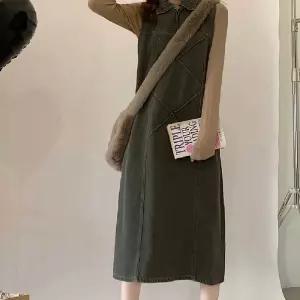 원피스 민소매 데님 청 가을 여성 빈티지 데님 카라 민소매