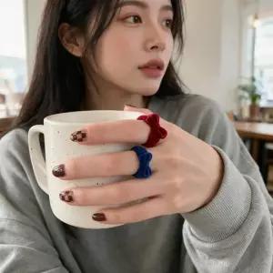 리본 반지 벨벳 포인트 핑거 악세사리 레이어드 반지원피스 하객룩 파티룩 아이템