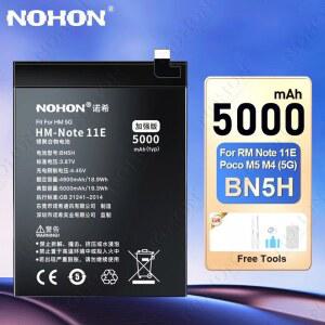 NOHON 교체용 배터리 샤오미 레드미 노트 11E 11 11S 11TPro 포코 X4 GT M4 프로 4G 5G BM5G BN5C BN5D BN5E BN5H