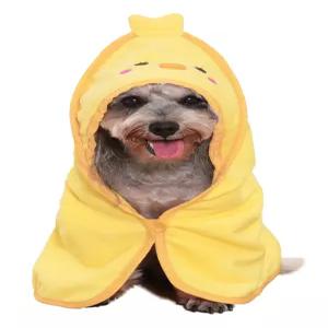 강아지 후드 목욕 타월 흡수성 빠른 건조 담요