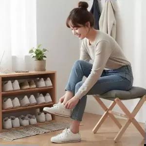 신발장 의자 휴대용 접이식 간편 틈새 수납 현관문 유치원 슈벤치 스툴