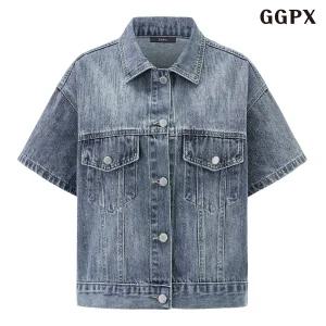 GGPX 뉴트럴 워싱 큐빅 데님 반팔 자켓 GQK001D GQK001D-J 1172765
