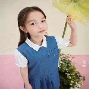 빈폴 키즈 민소매 데님 플리츠 원피스 블루 (BI5371G03P) 4924170