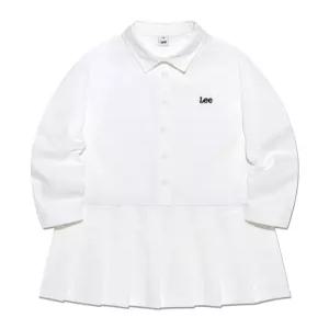 리 키즈 플리츠 코튼 셔츠 레귤러핏 원피스 화이트 LK2403OP70WH 4300566