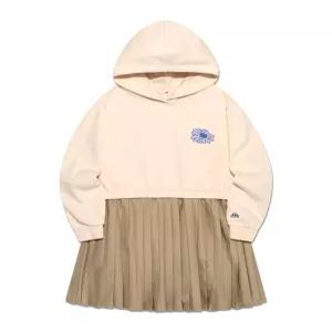리 키즈 스웨트 플리츠 믹스 레귤러핏 원피스 크림 LK2403OP73CM 4300558