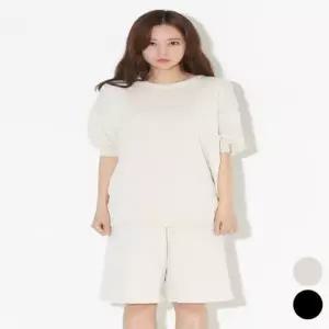 [텐바이텐][홍은]시보리 세트 니트 반바지 여자 벌룬 반팔 루즈핏