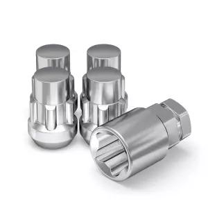 화이트 나이트 40600S 크롬 M12 x 1.25 스레드 크기 도토리 휠 잠금장치 (랜덤 잠금 패턴) 4팩