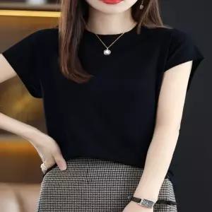여성티 이너 여름 여성 얇은 반팔티 기본티 라운드넥 이너티