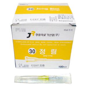정림 일회용 주사침(니들) 1통 100개입 30G/다양한사이즈