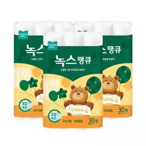 모나리자 땡큐 3겹 30M 30롤 3개 총90롤 화장지 휴지 두루마리