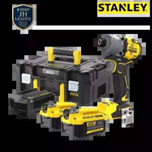 스탠리 SBI830M2T 브러쉬리스 충전 임팩드라이버 20V MAX 4.0Ah 배터리 2개 Pro-Stack 공구함 포함