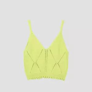 [유닛]코튼 브이넥 스카시 니트 베스트 [UFJKVE263N-LIGHT GREEN]