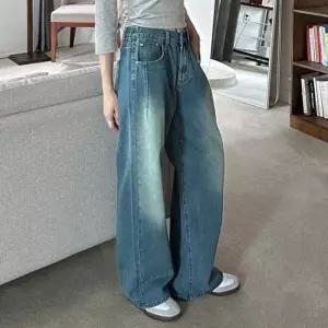 친절한탄씨 청바지 와이드 데님팬츠 여성 가을 봄 뒷밴딩 3컬러 키작녀청바지 보이핏청바지