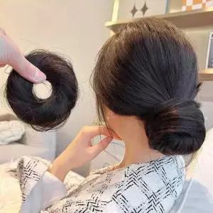 [제이큐]올림머리 가발 똥머리 헤어피스 인모 당고 가발 피스