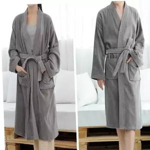 여성잠옷 호텔 샤워 목욕 순면 면 잠옷 파자마 가운 그레이