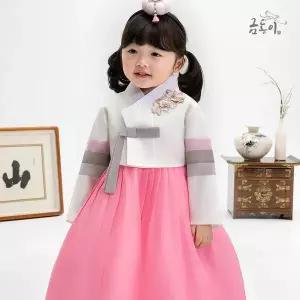 [보리보리/금동이한복]여입체꽃패치 아동한복 여아한복 AW143