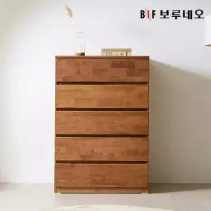 앳홈 테드 속깊은 브라우니 원목 800 5단 광폭서랍장 (깊이500)