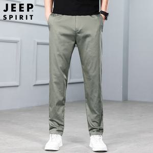 JEEP SPIRIT 남자 봄  빅사이즈 오버핏 단색 캐주얼 바지