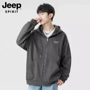JEEP SPIRIT 가을 겨울 두꺼운 카디건 후드티 남성 캐주얼 후드집업 맨투맨