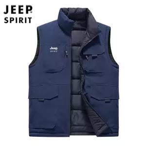 JEEP SPIRIT 남성용 겨울 조끼 퀼팅 양면 야외 조끼