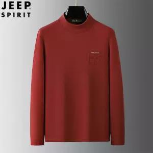 JEEP SPIRIT 남성용 가을 겨울 기모 하프 터틀넥 티셔츠