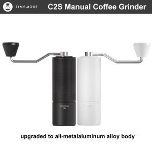 TIMEMORE 밤나무 C2S 수동 커피 그라인더 새로운 업그레이드 통합 금속 바디 휴대용 핸드 그라인더 여행 캠