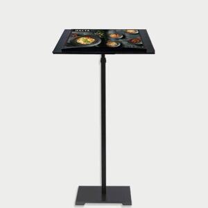 말풍선 카다로그꽂이 아크릴 메뉴판거치대 1기둥 블랙 480mm