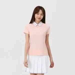 [아웃도어스/엘르골프]여성 어깨 주름 포인트 폴로 티셔츠_6I45203