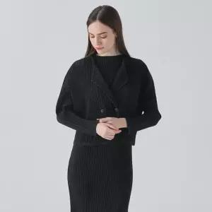 요이츠 [최초가 213000원] 더블 숄 카라 플리츠 가디건 자켓 2colors)_YK02WNPJK11