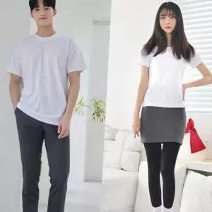 교복몰 라인핏 화이트 티셔츠 흰티 교복흰티 면티