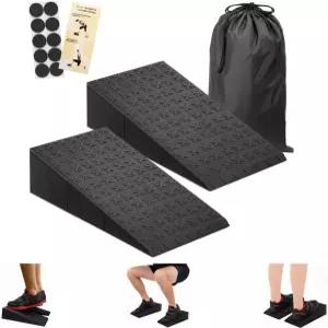 ZKDLFIRE 스쿼트 웨지 블록 2개 미끄럼 방지 역도 뒤꿈치 높이 이동성 균형 강도 및 깊이를 개선하는 경사