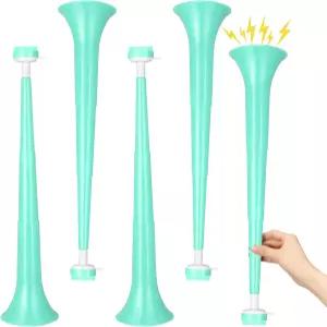 GCQJOQ 그린 스타디움 혼 소음기 4피스 21인치 부부젤라 플라스틱 트럼펫 세인트 패트릭스 데이 파티