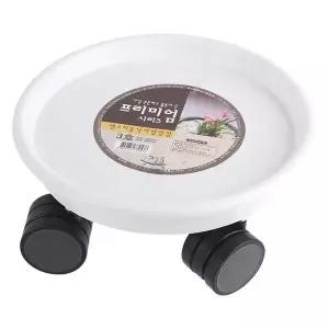 [에이치플러스몰]이동식 바퀴 원형 받침대 화분용 3호 화이트 플랜트받침 식물받침
