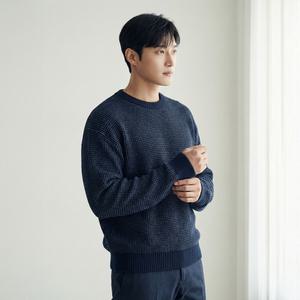 PAT 투톤 솔리드 라운드넥 니트_1K13301
