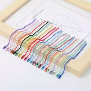 컬러 군번줄 1P 볼체인 12cm 열쇠고리 공예 부자재 컬러군번줄 볼체인 열