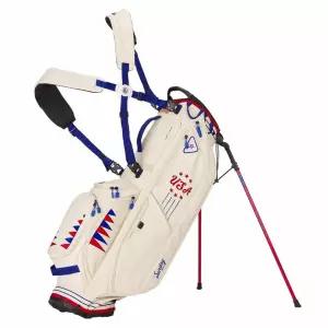 Sunday 골프 BAG401-BRD 선데이 라이더 250 스탠드 백 - 26인치 크림 비건 가죽/블루/레드