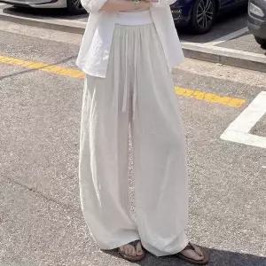 아이스 밴딩 벌룬 와이드 린넨 팬츠 여름 바지 FLS_1010182 (51565624)