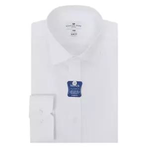 카운테스마라 브랜드관 면스판 트윌 솔리드 화이트 슬림핏 긴소매 셔츠 CDHZ1B5355A02637846