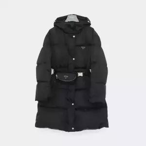 프라다 26FW 삼각로고 리나일론 포켓 벨티드 후드 롱패딩 여성 자켓 29Y395 1WQ8 F0002