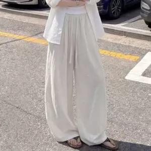 친절한탄씨 여성 배색밴딩 셔링 린넨 와이드팬츠 여름팬츠 린넨소재 다리길어보이는 골반커버