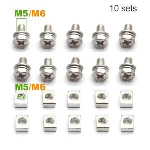 10 세트 범용 바이크 오토바이 스쿠터 ATV 먼지 자전거 배터리 터미널 너트  볼트 나사 M5x10mm M6x12mm 4A