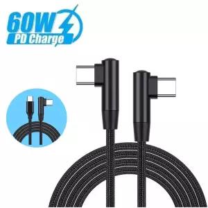 0.3m2m1m PD 60W 타입 C to 타입 C 90도 엘보 케이블 고속 충전 휴대폰 핸드폰 충전기 와이어 USB-C 퀵차지