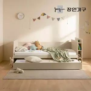 [장인가구]뉴피터 LED 수납헤드 E0 슬라이드 2단침대 침대프레임 SS+낮은포켓+라텍스탑포켓