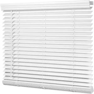 LazBlinds 2인치 인조 목재 가로형 블라인드 23인치 x 세로 36인치 로열 발란스 화이트 색상의 방