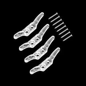bskkw 블라인드용 4개 세트 투명 코드 클리트 커튼용 플라스틱 이중 구멍 창문 차양 홀더 스크류 포함 로프