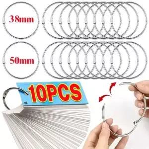 1-10PCS 금속 링 바인더 북 사진 앨범 바인딩 DIY 사무용 책 종이 오픈 루프 클립 용품 38/50mm