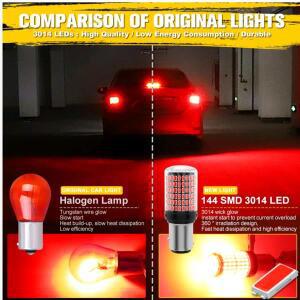 2레드 1157 BAY15D LED 캔버스 144 SMD 20W 자동차 브레이크 후진등 테일 라이트 전구