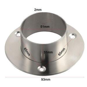 38/51mm 스테인레스 플랜지 시트 옷장 행거 레일 벽 원형 연결 브래킷 고정 하드웨어
