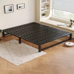 조립식 평상 침대 프레임 190cm 화이트 깔판 블랙 베드 1500mmx2000mm